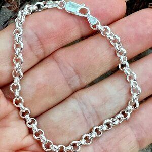 Sundance $168 NEW 7" ROLLO Sterling Silver Italy 925 Link Charm Bracelet Ladies